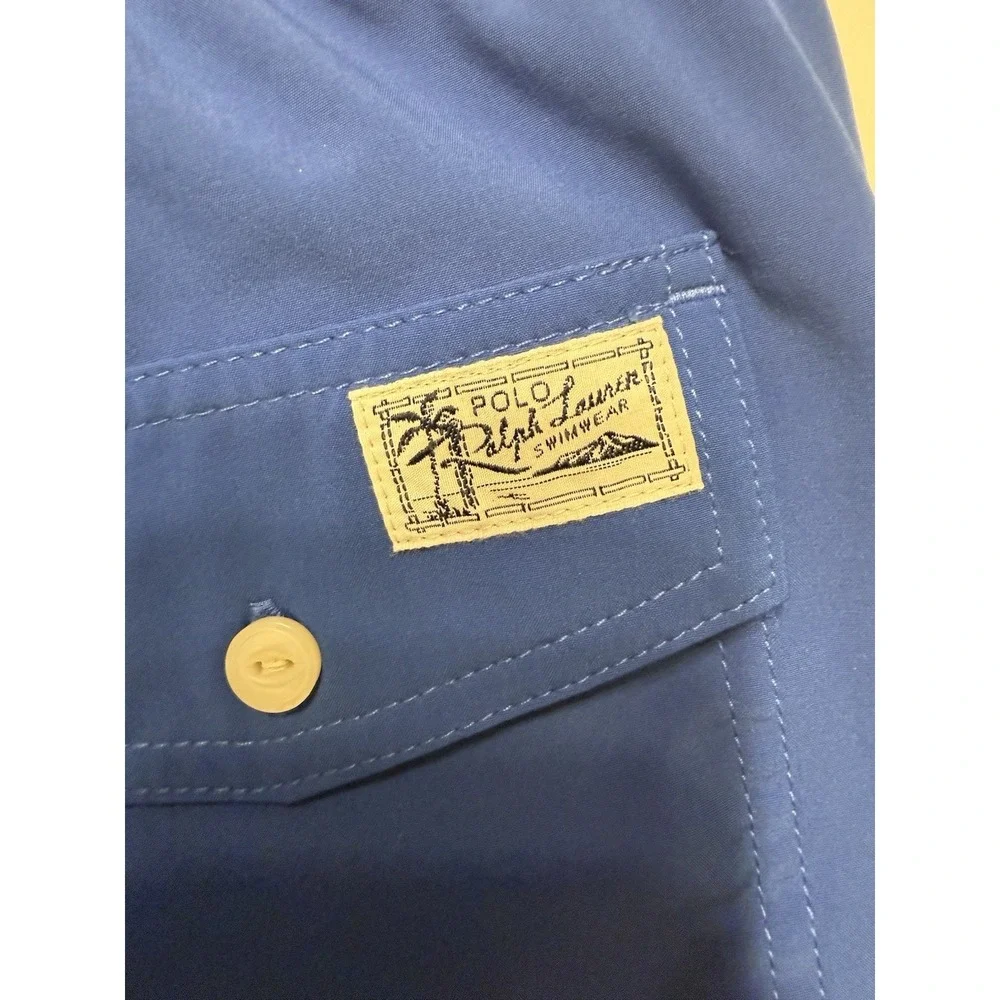 Polo Ralph Lauren Men's Swim Shorts Blue/Yellow Size 4XB Pony Swimwear Trunks‎